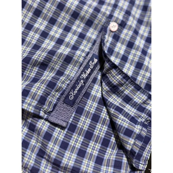 Robert Graham Shirt Mens Cotton Blue Tartan Plaid Tailored Fit Button Up Medium - Picture 13 of 14